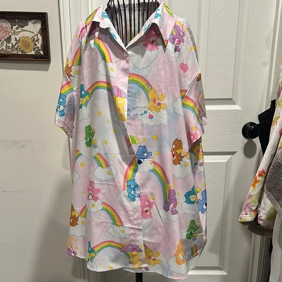 Colorful Cartoon Print Shirt Care Bears - Picture 1 of 3